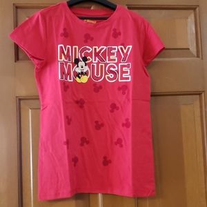 Disney Girl's Large 10/12 Red Mickey Mouse T-Shirt